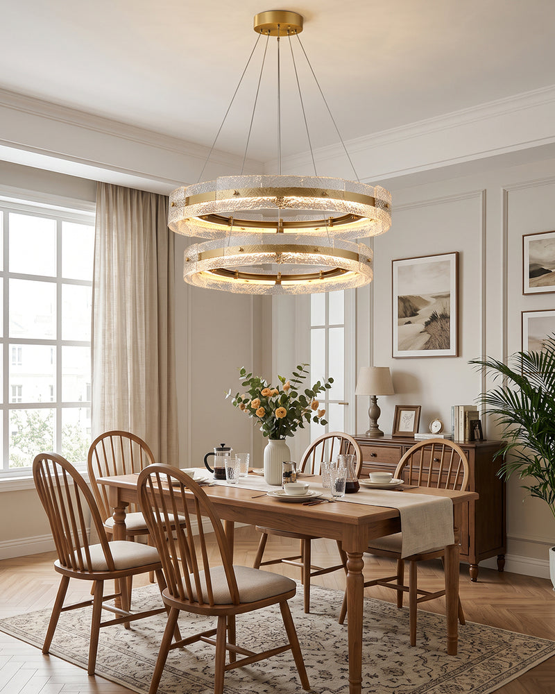 Eldon Banded Glass Halo Chandelier – detail 6