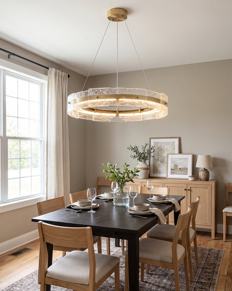 Eldon Banded Glass Halo Chandelier – detail 9