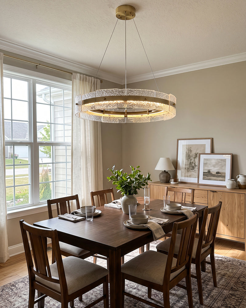 Eldon Banded Glass Halo Chandelier – detail 10