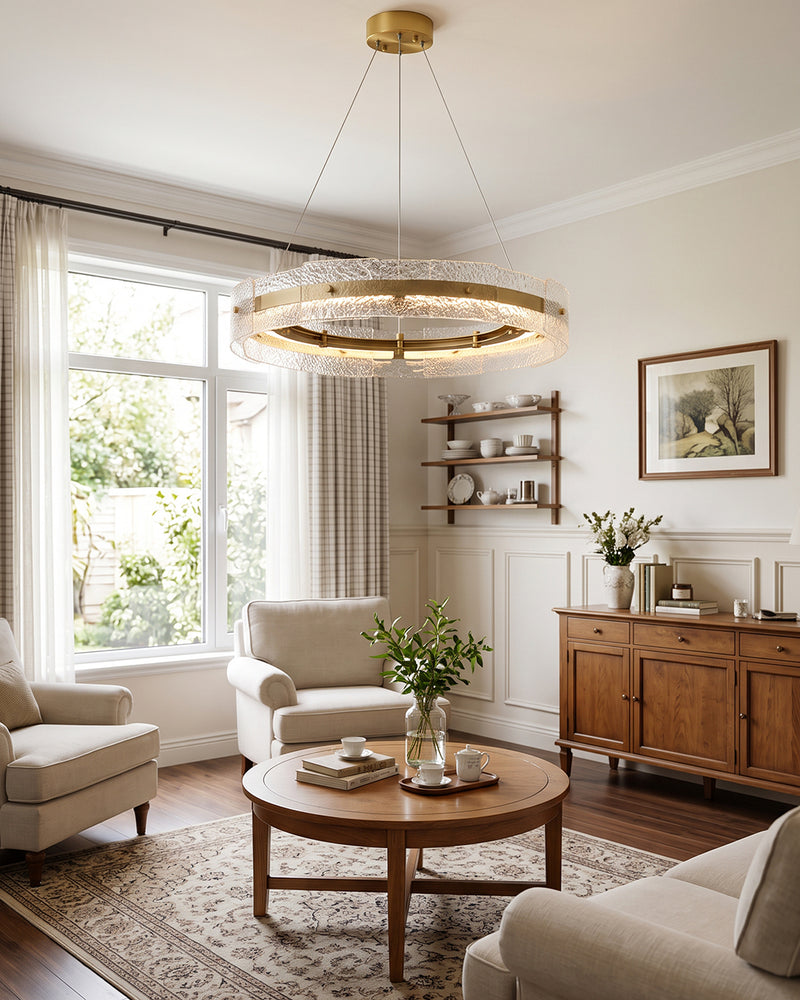 Eldon Banded Glass Halo Chandelier – detail 11