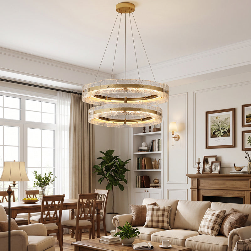 Eldon Banded Glass Halo Chandelier – detail 2