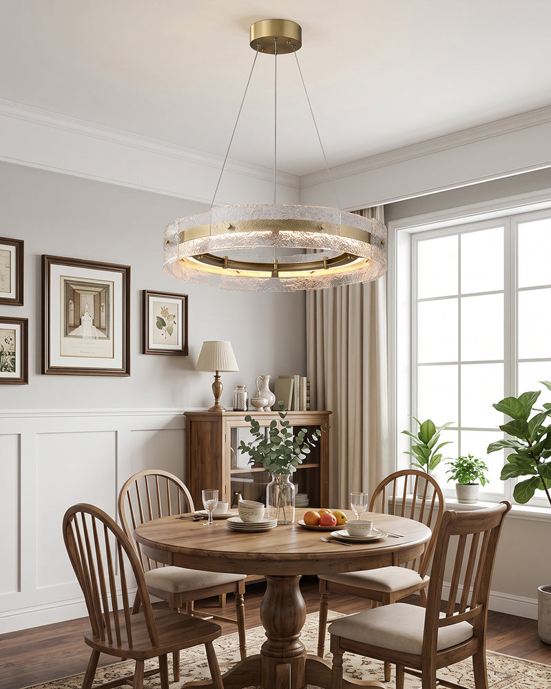 Eldon Banded Glass Halo Chandelier – detail 8
