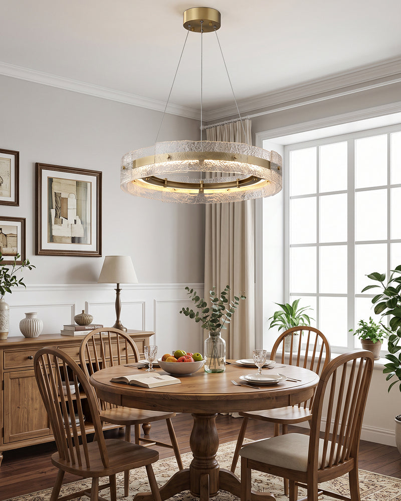 Eldon Banded Glass Halo Chandelier – detail 7