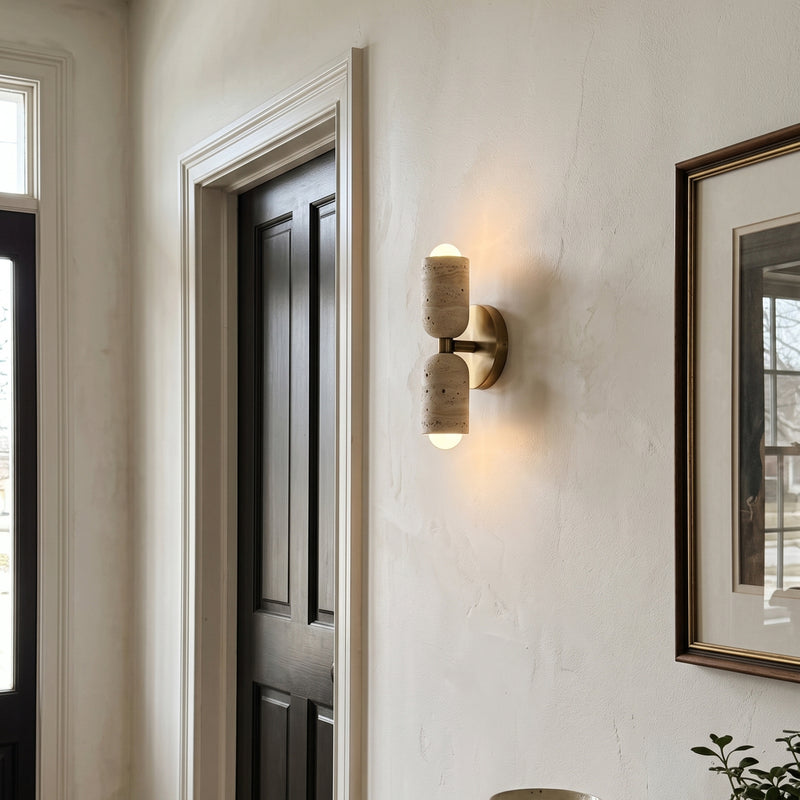 Emerson Travertine Totem Wall Sconce