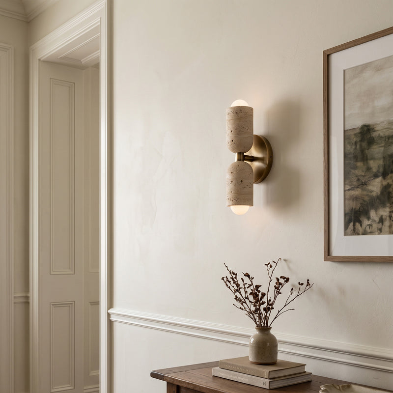 Emerson Travertine Totem Wall Sconce