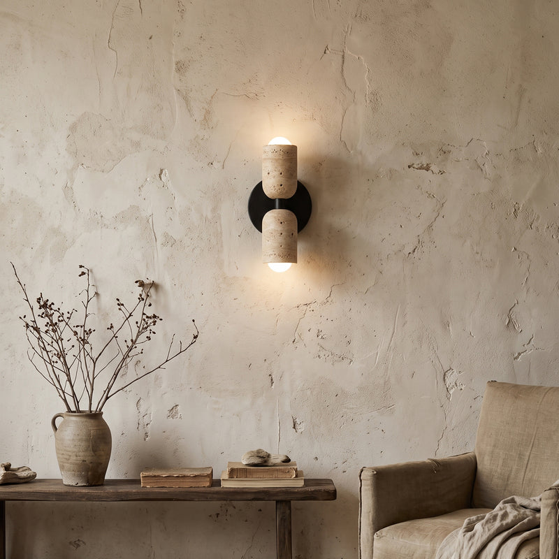 Emerson Travertine Totem Wall Sconce
