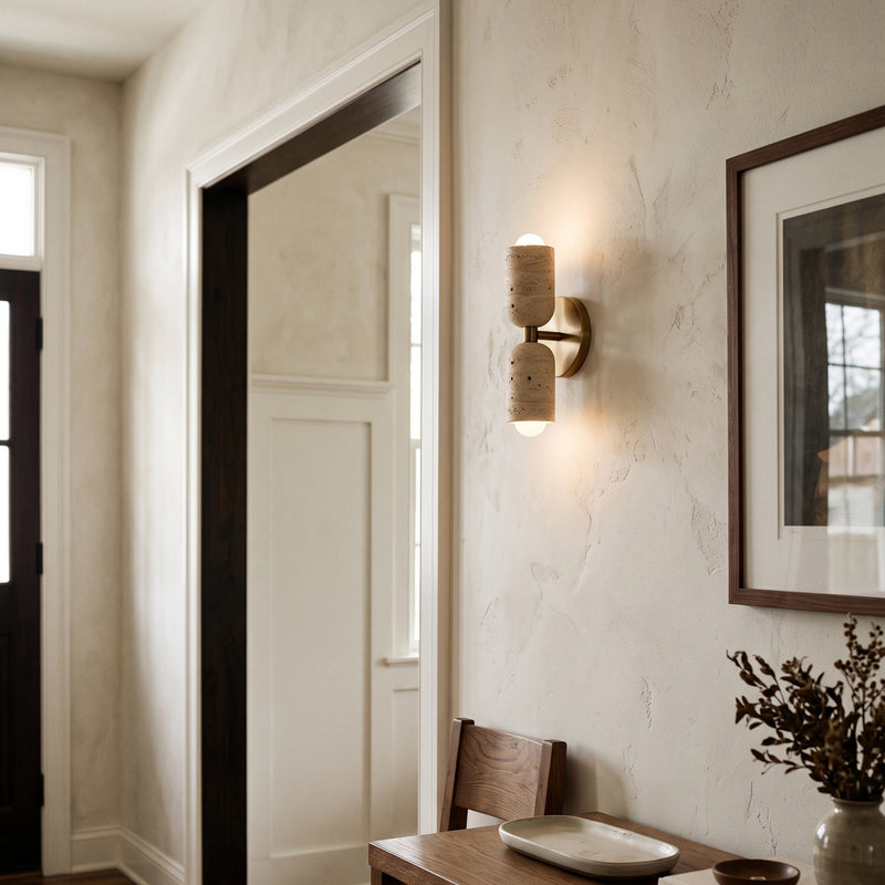 Emerson Travertine Totem Wall Sconce