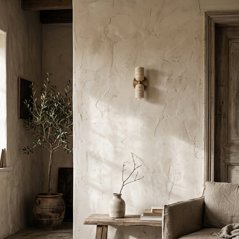 Emerson Travertine Totem Wall Sconce