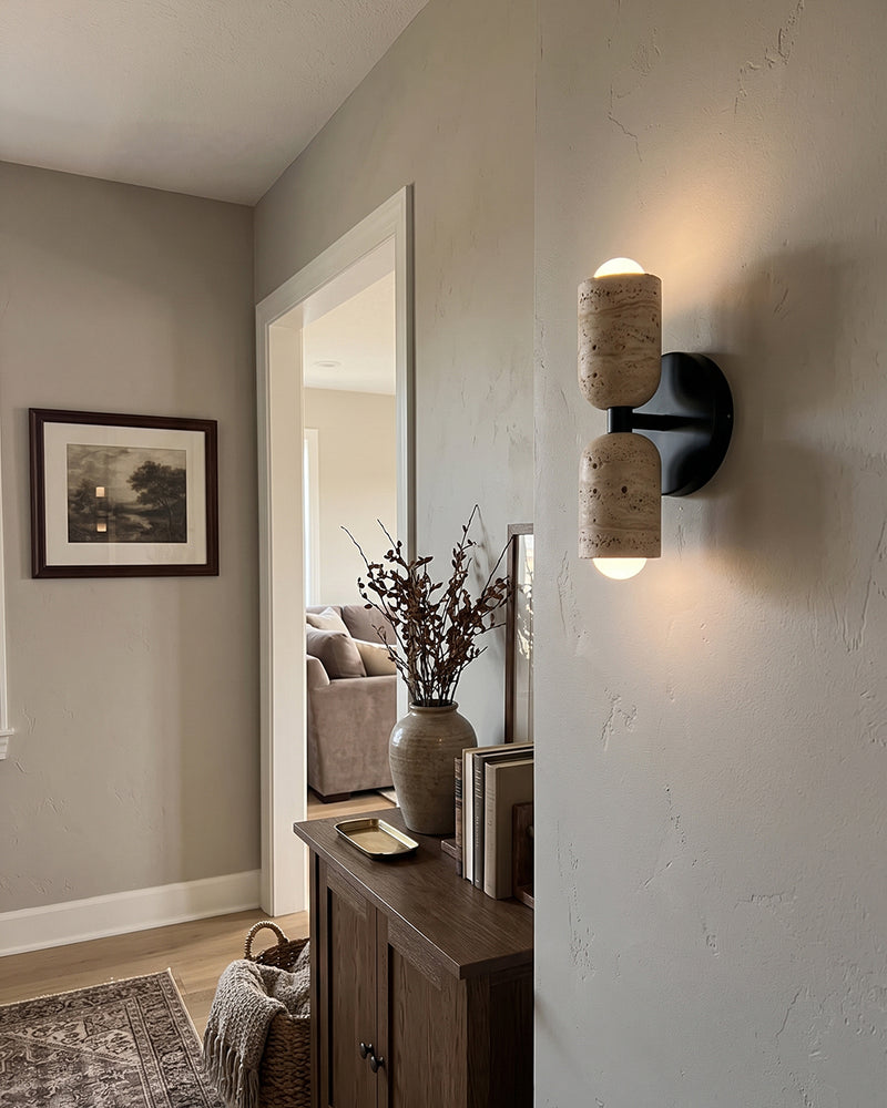 Emerson Travertine Totem Wall Sconce