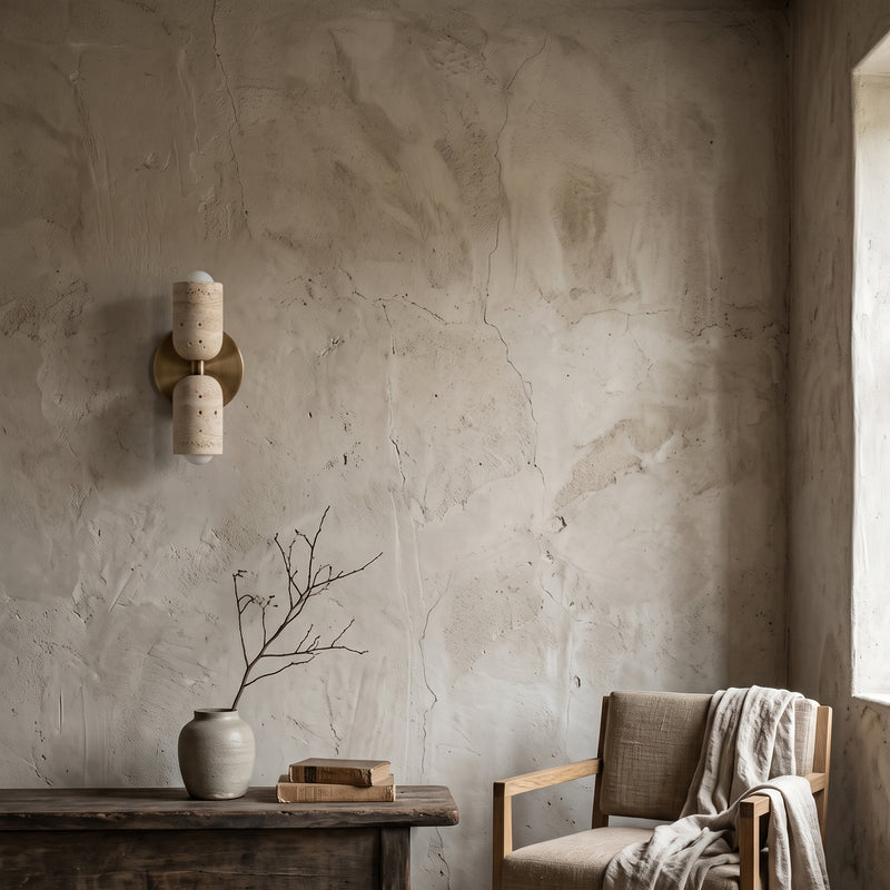 Emerson Travertine Totem Wall Sconce