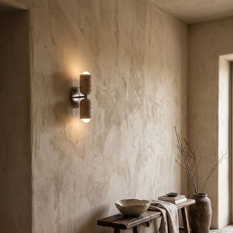 Emerson Travertine Totem Wall Sconce