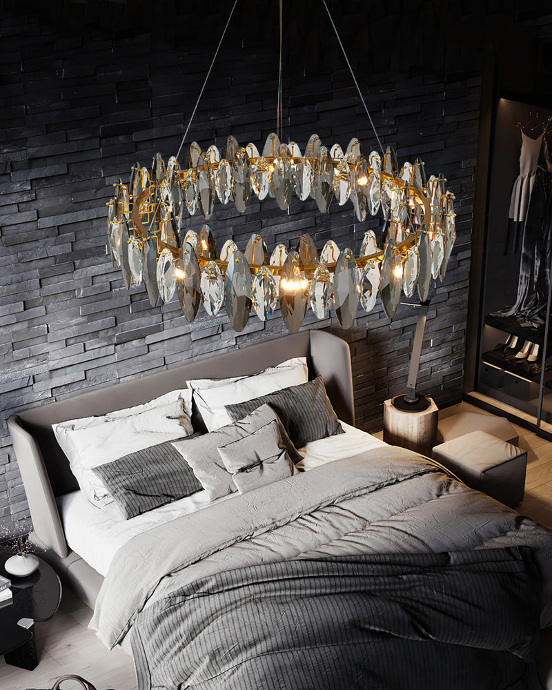 Evander Crystal Halo Chandelier