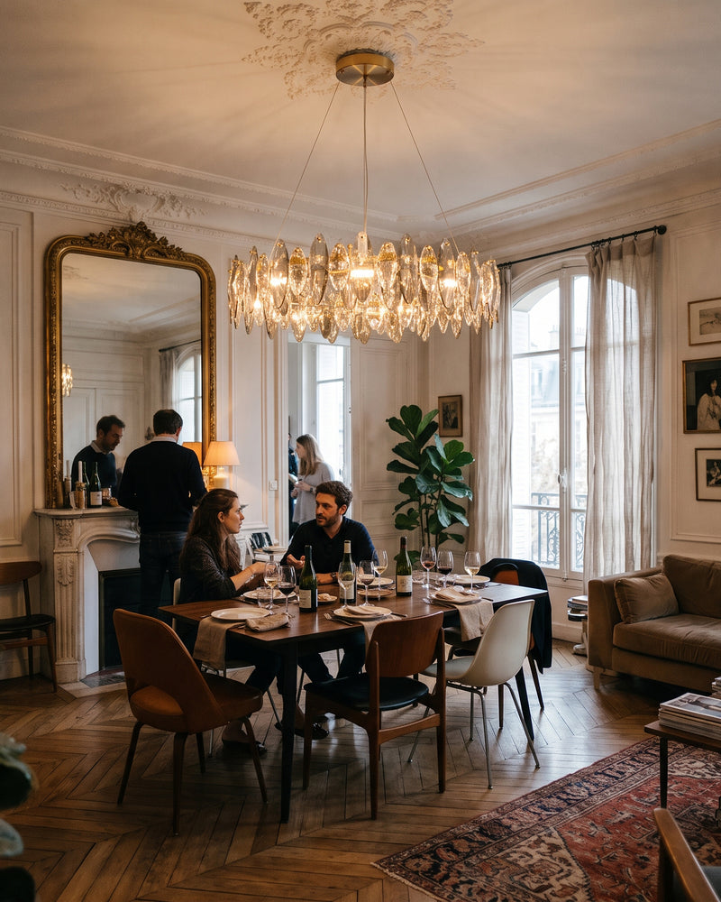 Evander Crystal Halo Chandelier