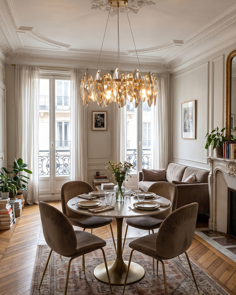 Evander Crystal Halo Chandelier