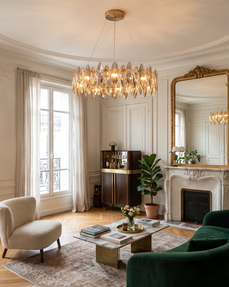Evander Crystal Halo Chandelier