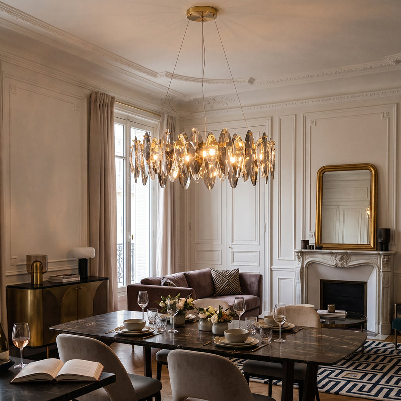 Evander Crystal Halo Chandelier