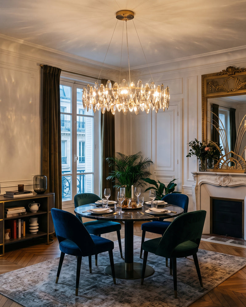 Evander Crystal Halo Chandelier
