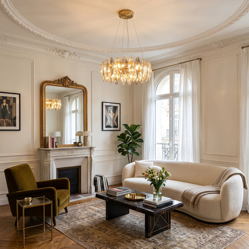 Evander Crystal Halo Chandelier