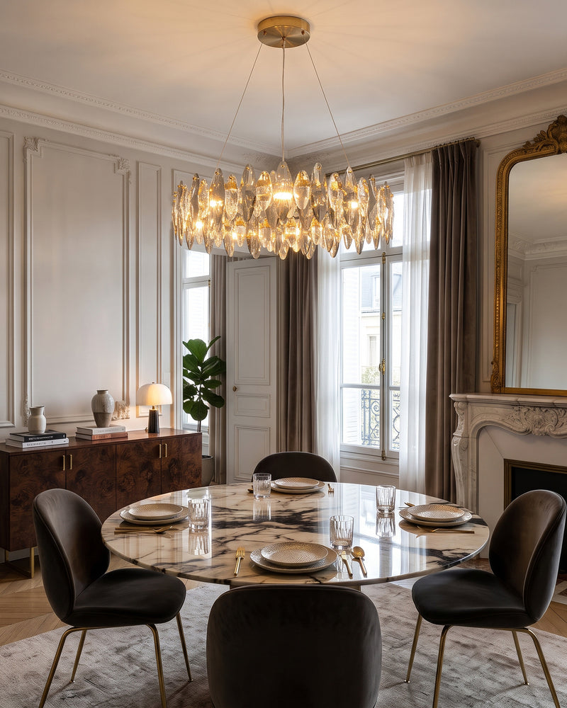 Evander Crystal Halo Chandelier