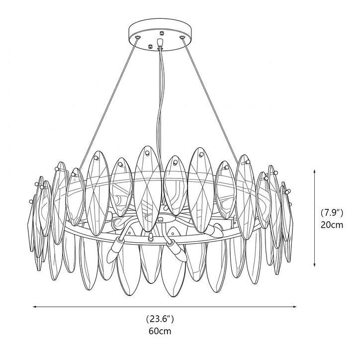 Evander Crystal Halo Chandelier