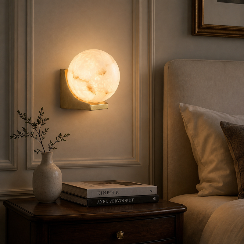 Evelyn Orb Alabaster Wall Sconce