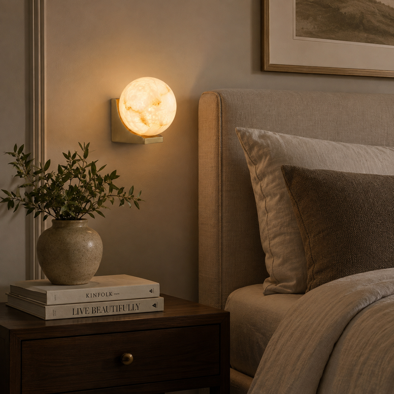 Evelyn Orb Alabaster Wall Sconce