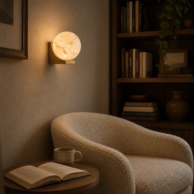 Evelyn Orb Alabaster Wall Sconce