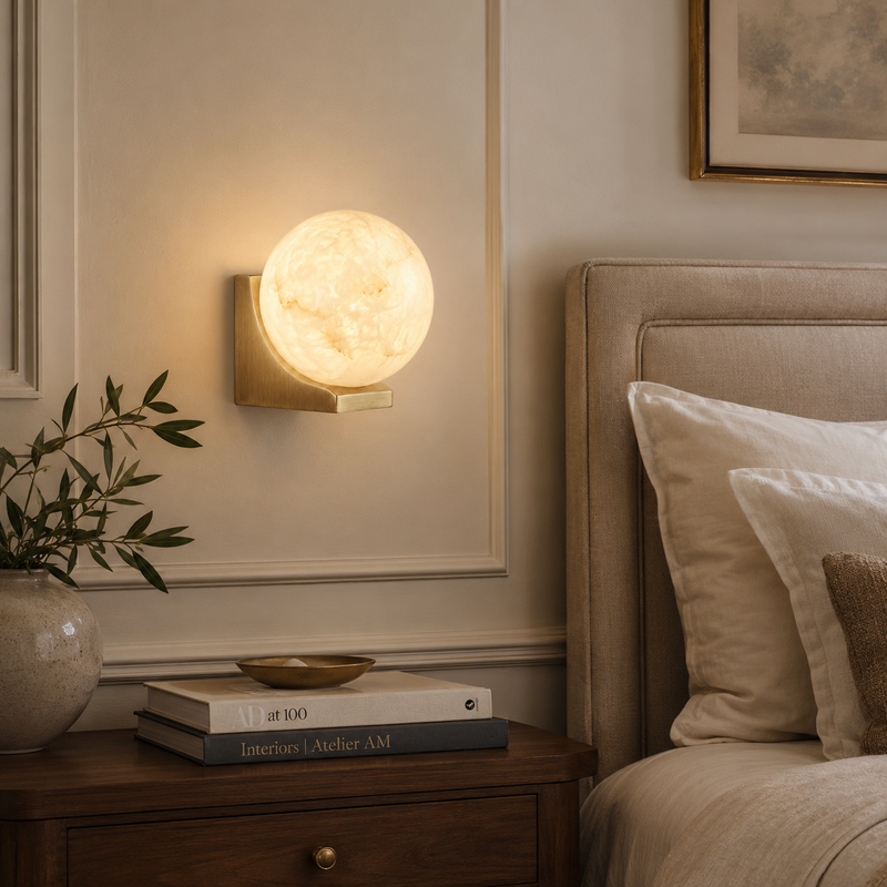 Evelyn Orb Alabaster Wall Sconce