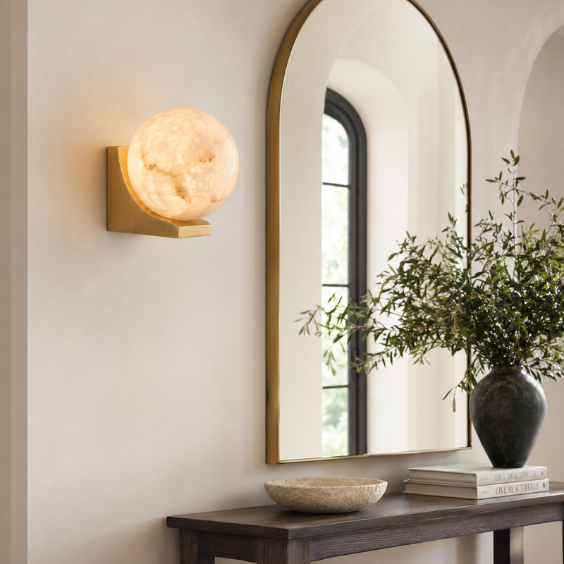 Evelyn Orb Alabaster Wall Sconce