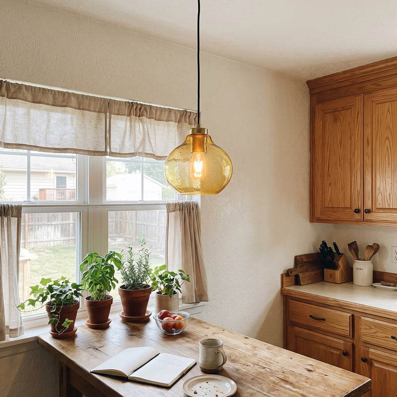 Ezra Organische Glazen Hanglamp