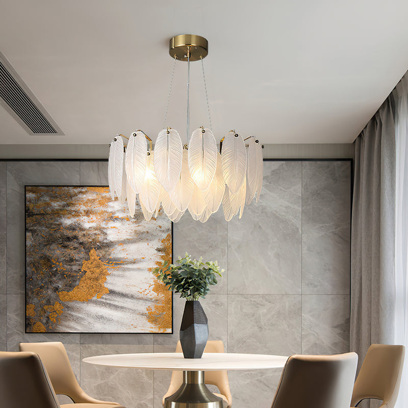 Feather Glass Chandelier