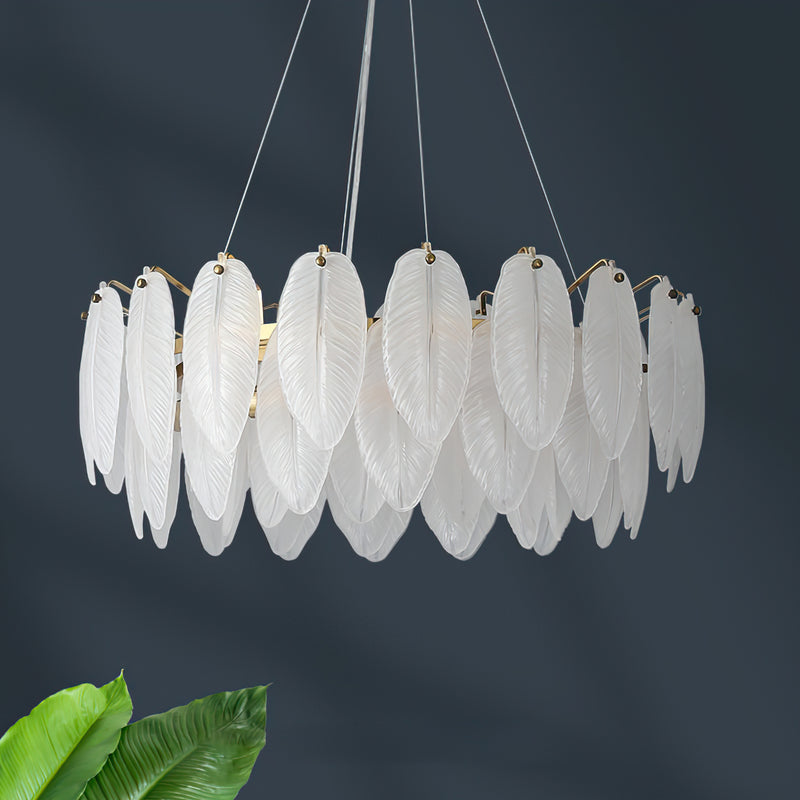 Feather Glass Chandelier