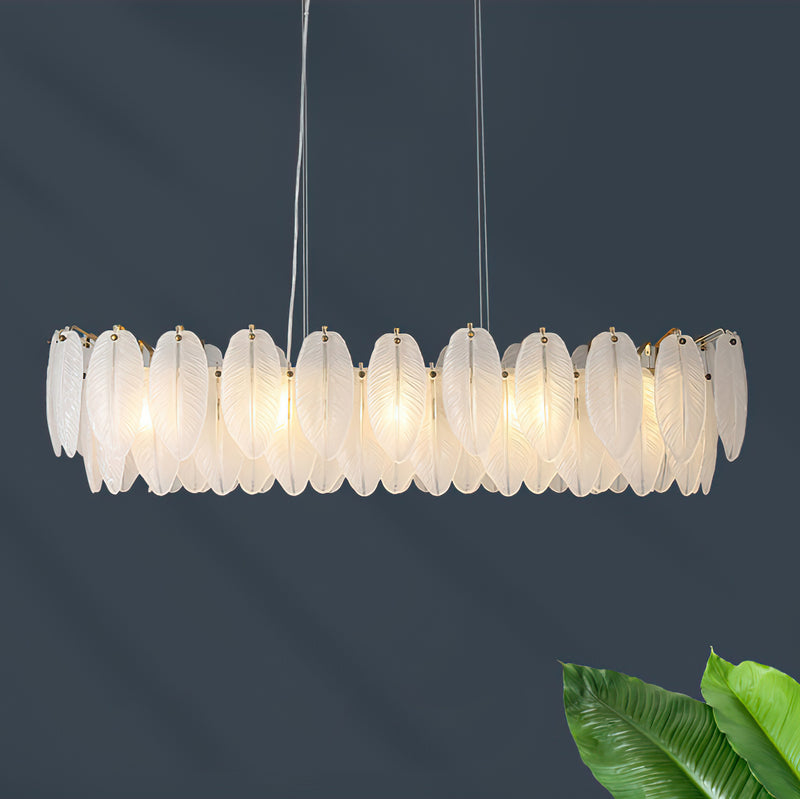 Feather Glass Chandelier