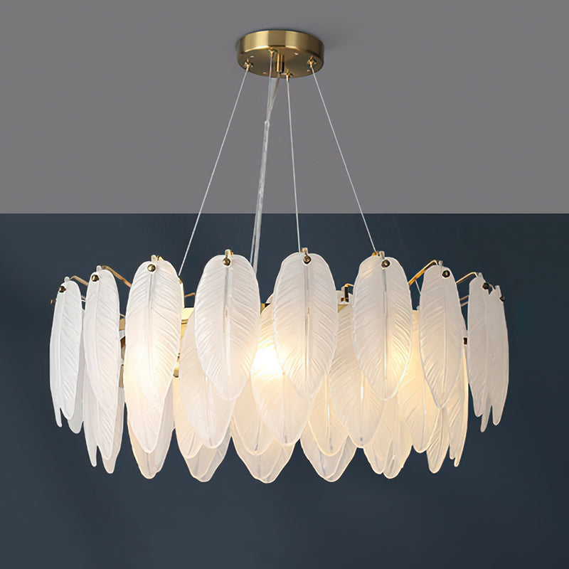 Feather Glass Chandelier