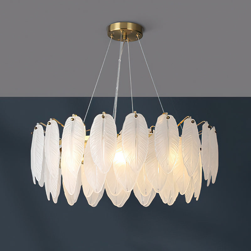 Feather Glass Chandelier