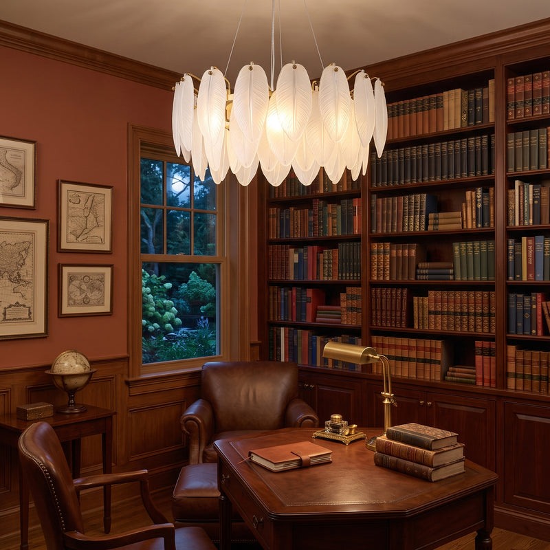 Feather Glass Chandelier