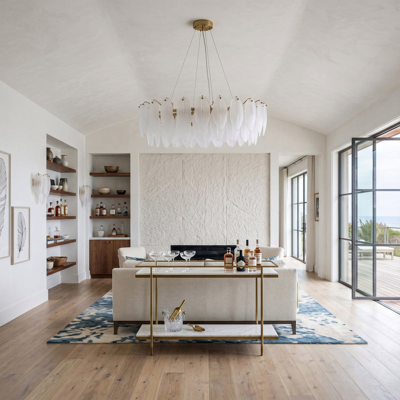 Feather Glass Chandelier