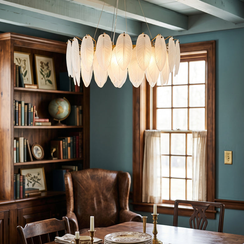 Feather Glass Chandelier
