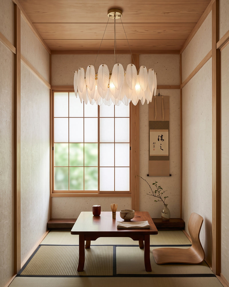 Feather Glass Chandelier