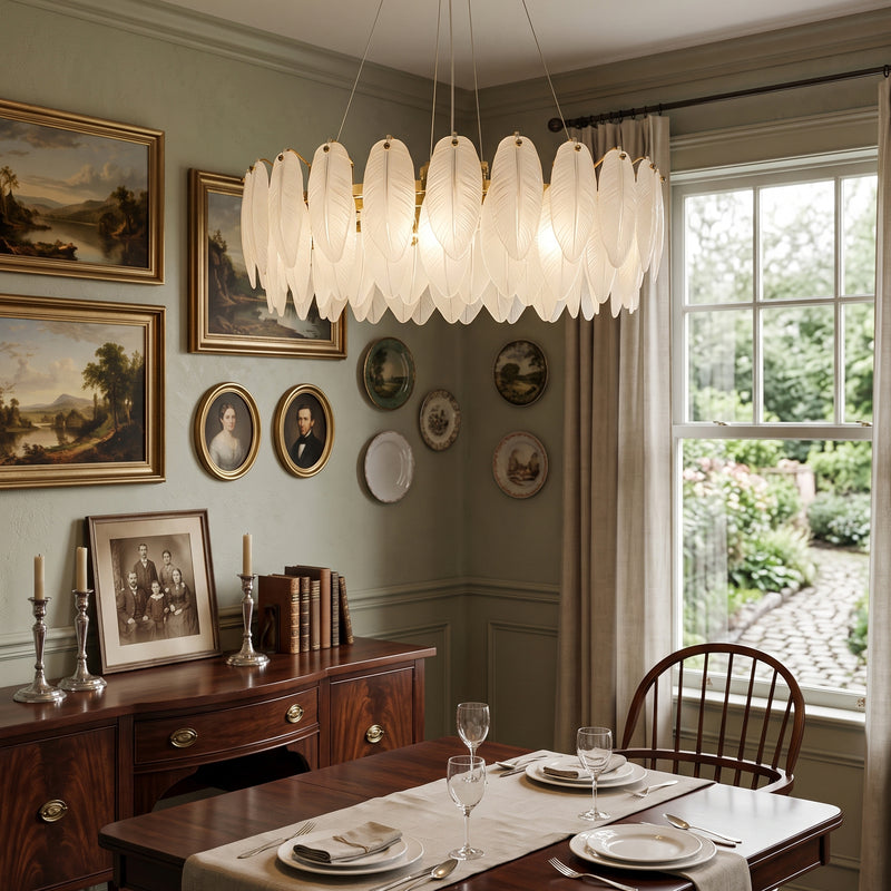 Feather Glass Chandelier