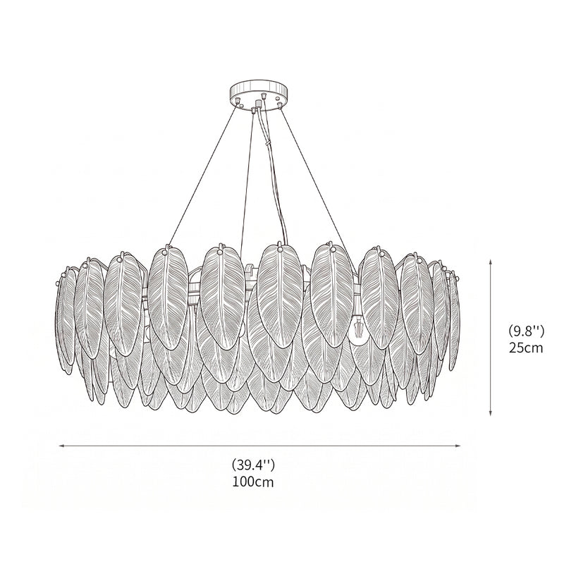 Feather Glass Chandelier