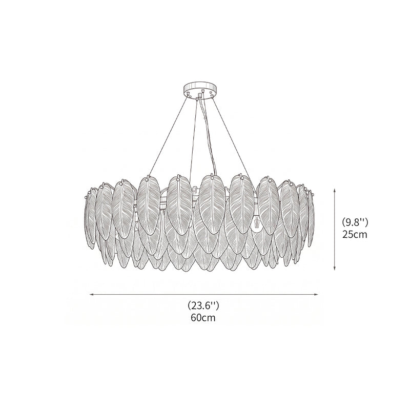 Feather Glass Chandelier