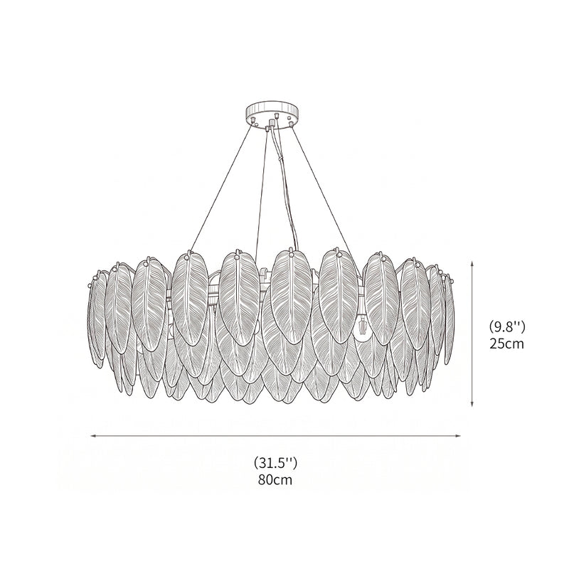 Feather Glass Chandelier