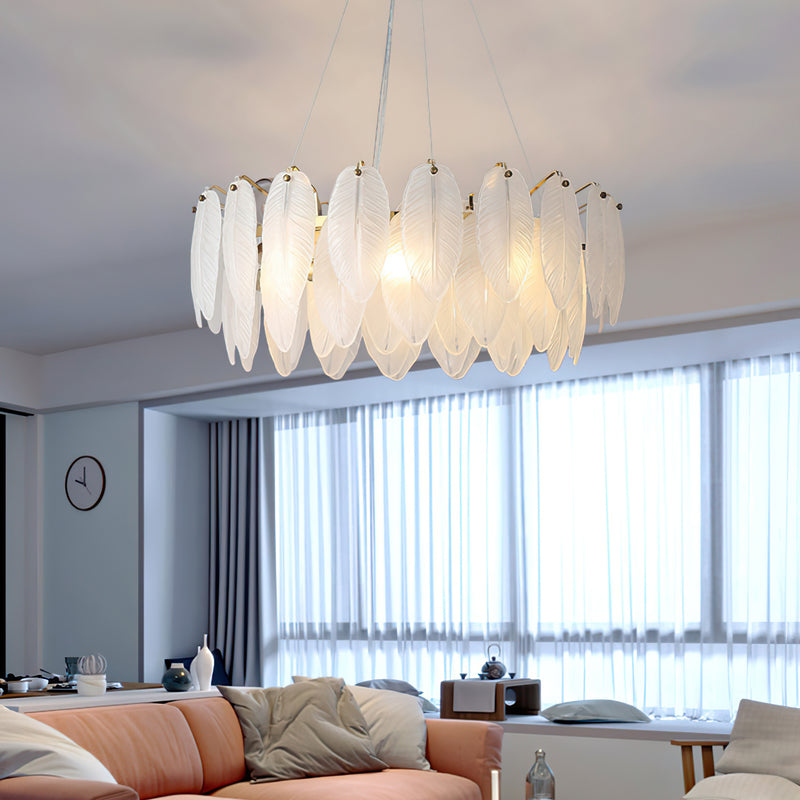 Feather Glass Chandelier