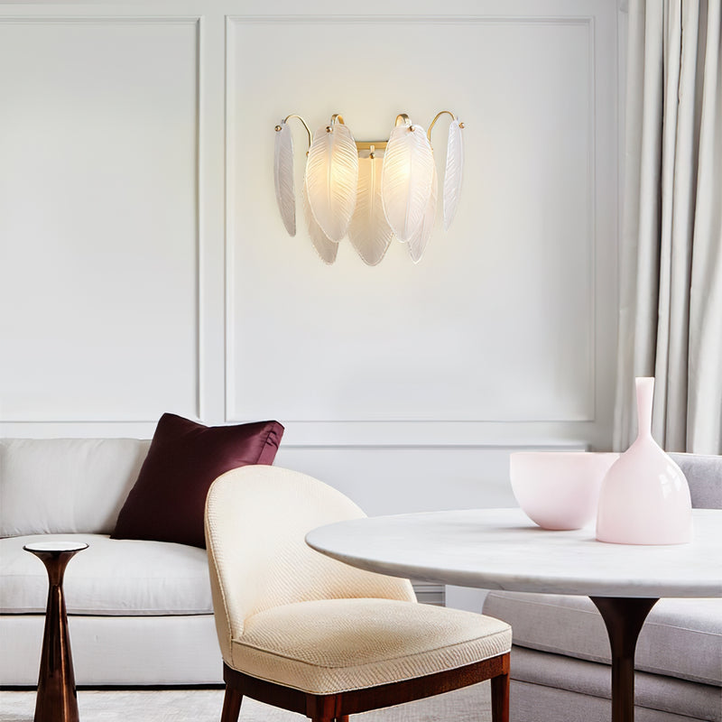 Feather Glass Wall Sconce