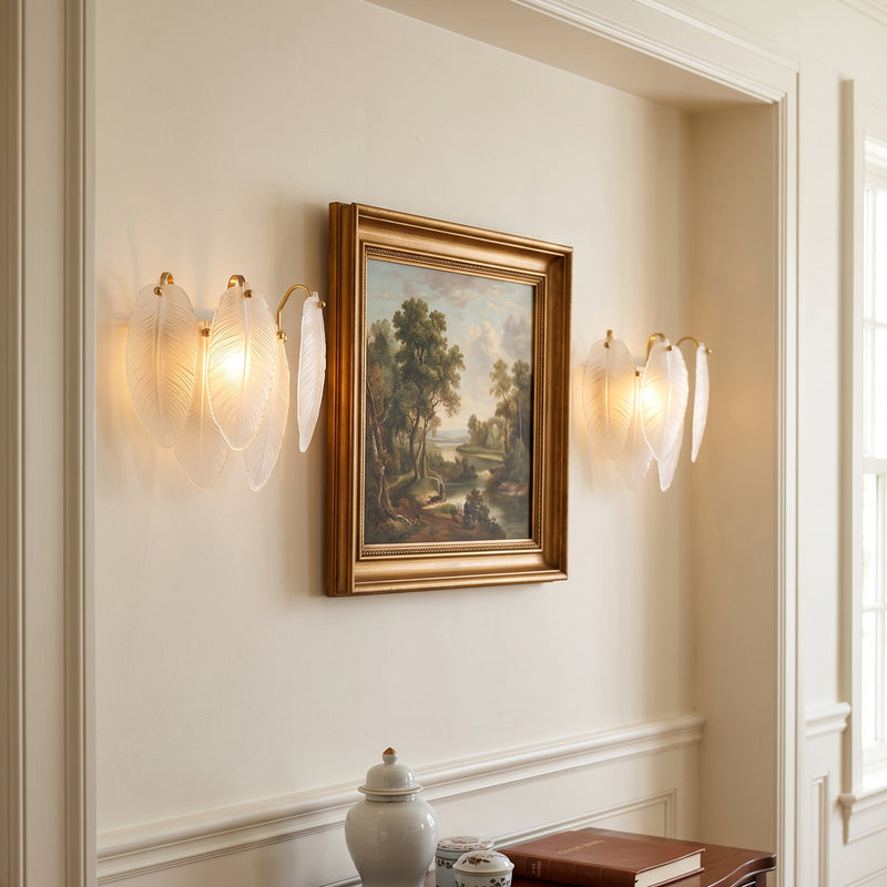 Feather Glass Wall Sconce