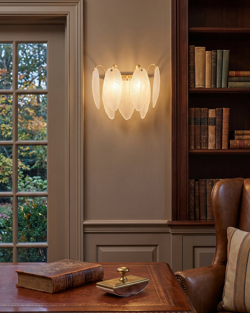Feather Glass Wall Sconce