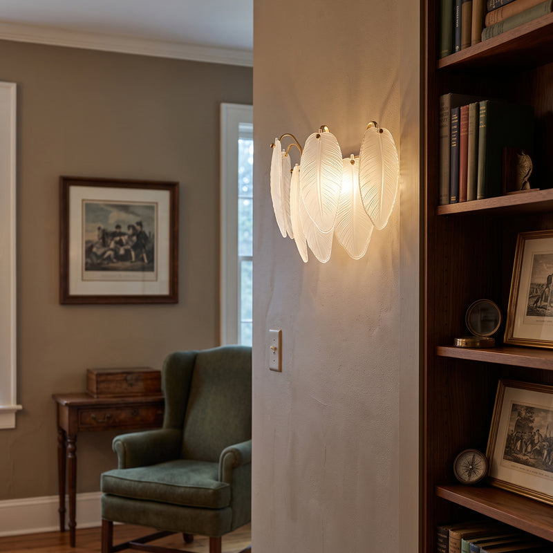 Feather Glass Wall Sconce