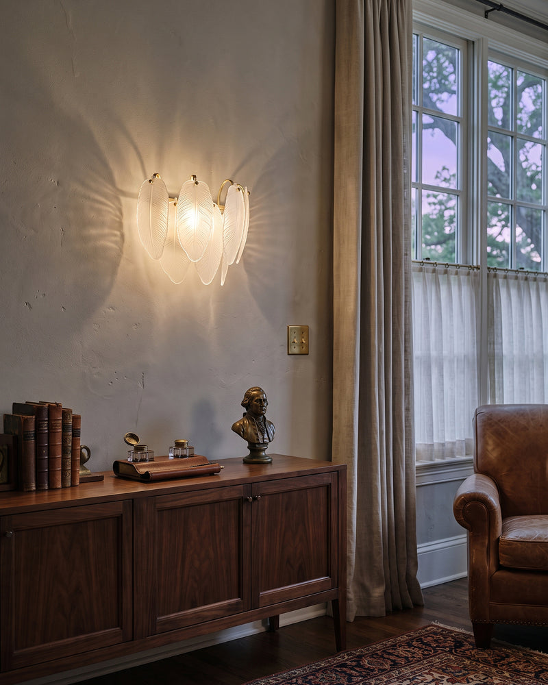 Feather Glass Wall Sconce