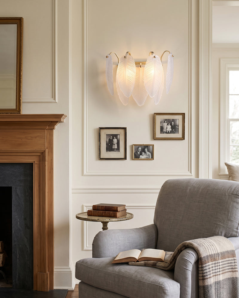 Feather Glass Wall Sconce